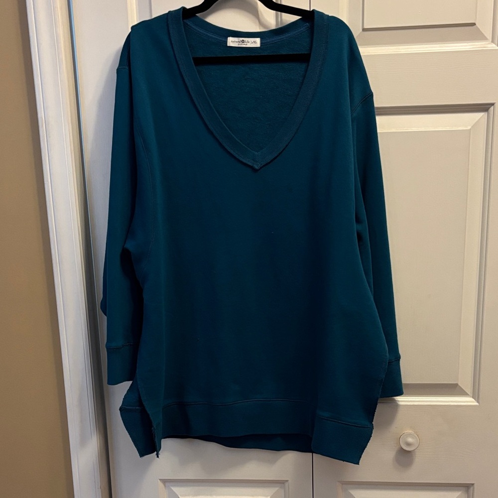 NATURAL LIFE Teal Oversized Sweatshirt size L/XL
